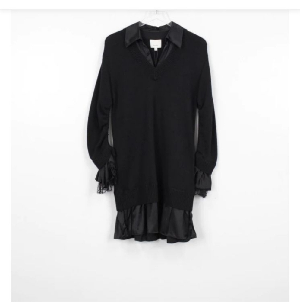 Cinq à Sept Black Dress with Ruffle Details